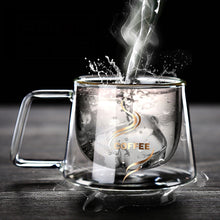 Load image into Gallery viewer, Double Glass Coffee Mug